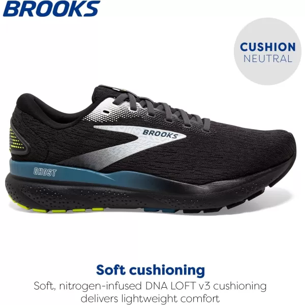 Brooks Mens Ghost 16 Neutral Running ShoeBlackEbonyBlue