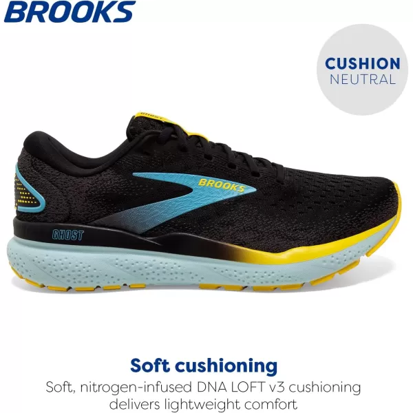 Brooks Mens Ghost 16 Neutral Running ShoeBlackForged IronBlue