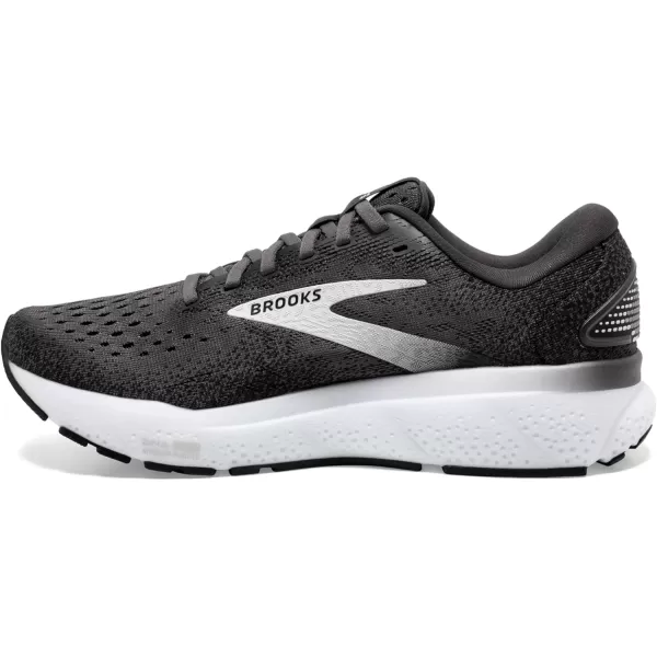 Brooks Mens Ghost 16 Neutral Running ShoeBlackGreyWhite