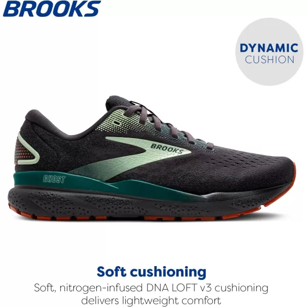 Brooks Mens Ghost 16 Neutral Running ShoeBlackened PearlJune BugGreen