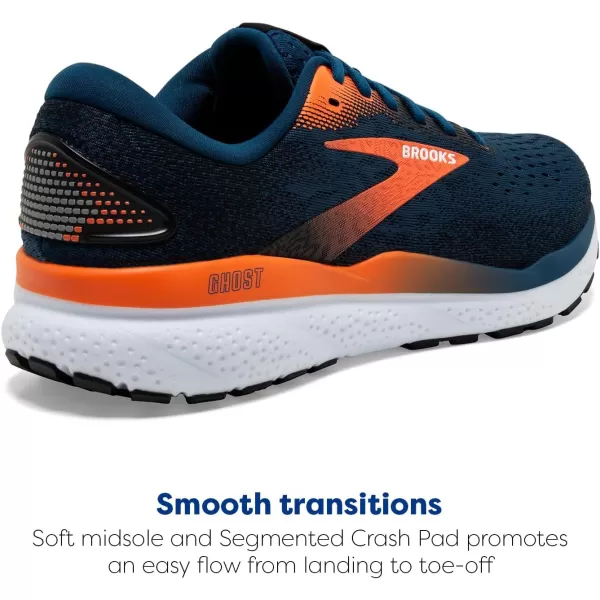 Brooks Mens Ghost 16 Neutral Running ShoeBlue OpalBlackNasturtium