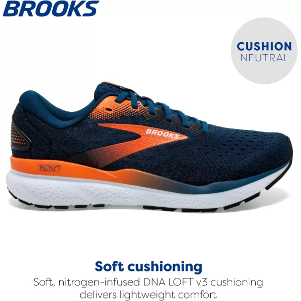 Brooks Mens Ghost 16 Neutral Running ShoeBlue OpalBlackNasturtium