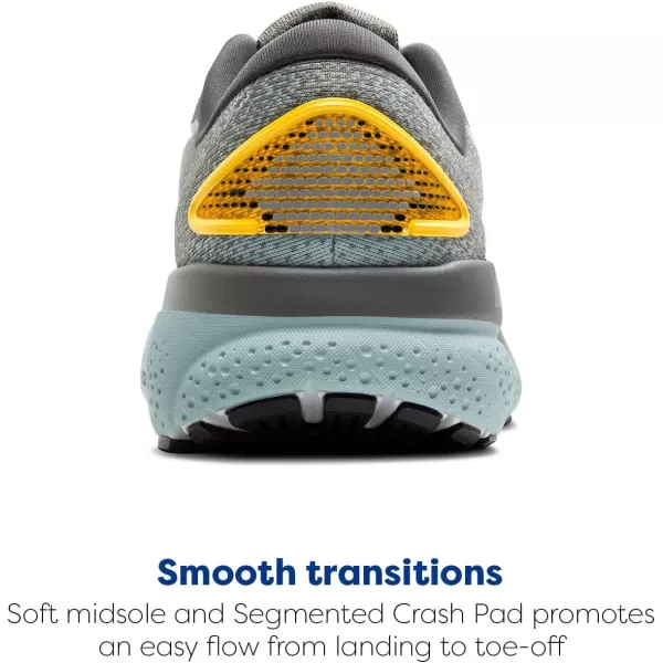 Brooks Mens Ghost 16 Neutral Running ShoeCloudGreyGold