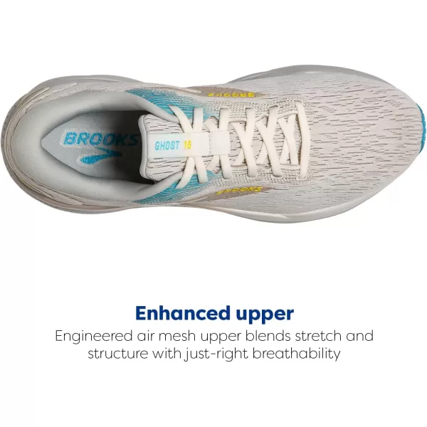 Brooks Mens Ghost 16 Neutral Running ShoeCoconutBlueYellow