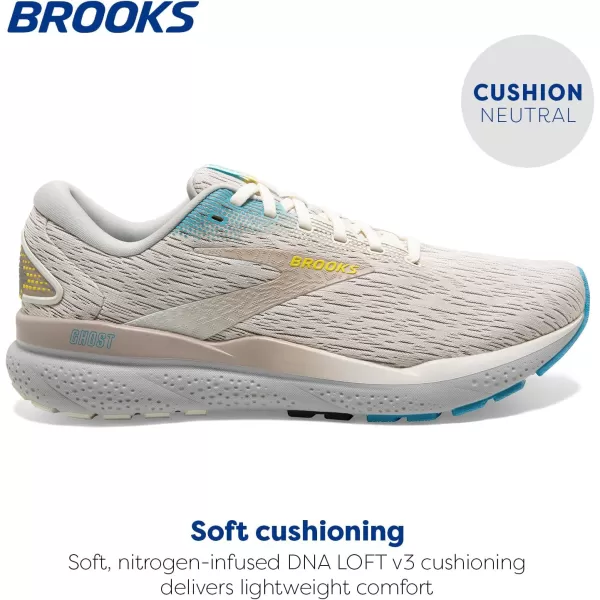 Brooks Mens Ghost 16 Neutral Running ShoeCoconutBlueYellow