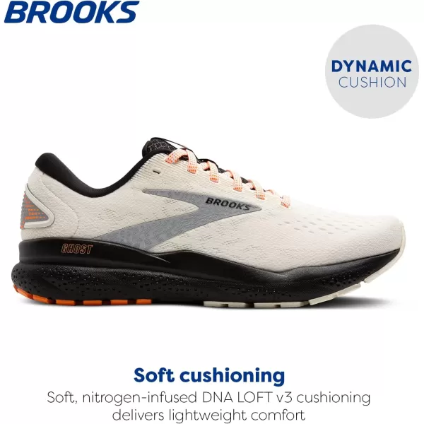 Brooks Mens Ghost 16 Neutral Running ShoeEcruOrangeBlack