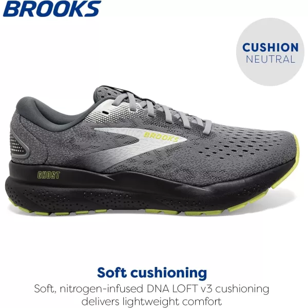 Brooks Mens Ghost 16 Neutral Running ShoePrimerGreyLime