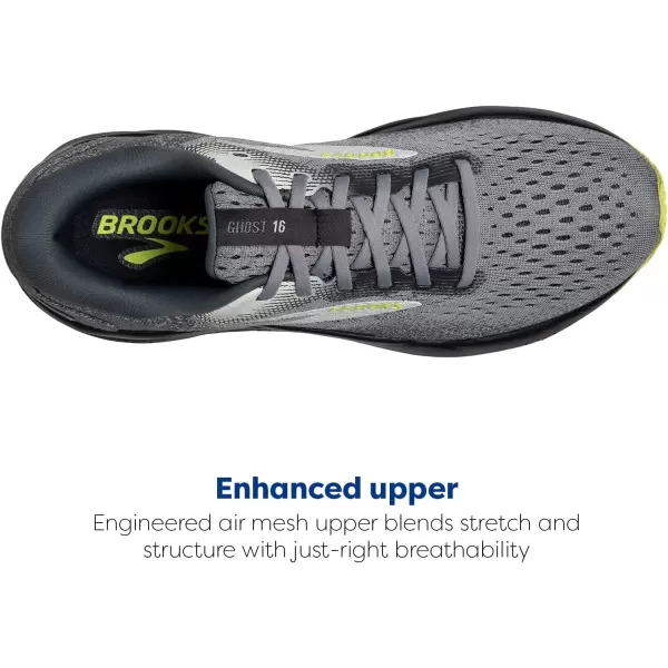 Brooks Mens Ghost 16 Neutral Running ShoePrimerGreyLime