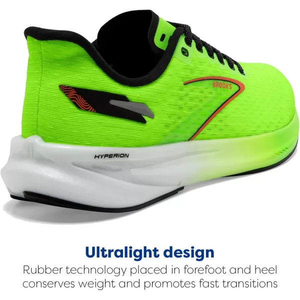 Brooks Mens Hyperion Neutral Running ShoeGreen GeckoRed OrangeWhite