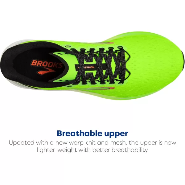 Brooks Mens Hyperion Neutral Running ShoeGreen GeckoRed OrangeWhite