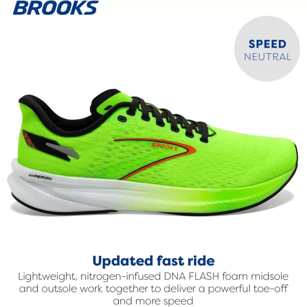 Brooks Mens Hyperion Neutral Running ShoeGreen GeckoRed OrangeWhite