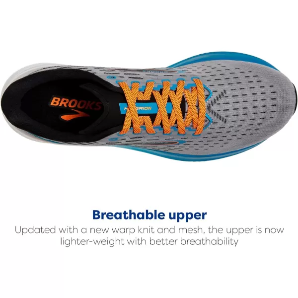 Brooks Mens Hyperion Neutral Running ShoeGreyAtomic BlueScarlet