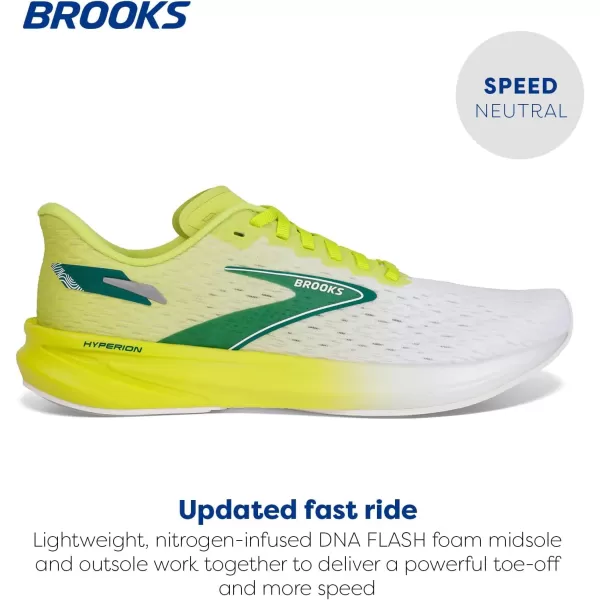 Brooks Mens Hyperion Neutral Running ShoeLimeGreenWhite