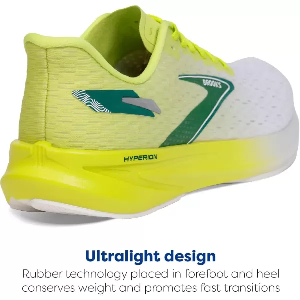 Brooks Mens Hyperion Neutral Running ShoeLimeGreenWhite