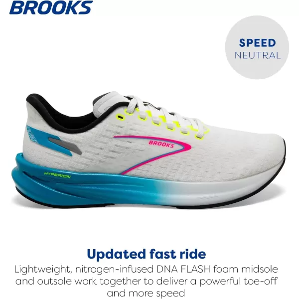 Brooks Mens Hyperion Neutral Running ShoeWhiteBluePink