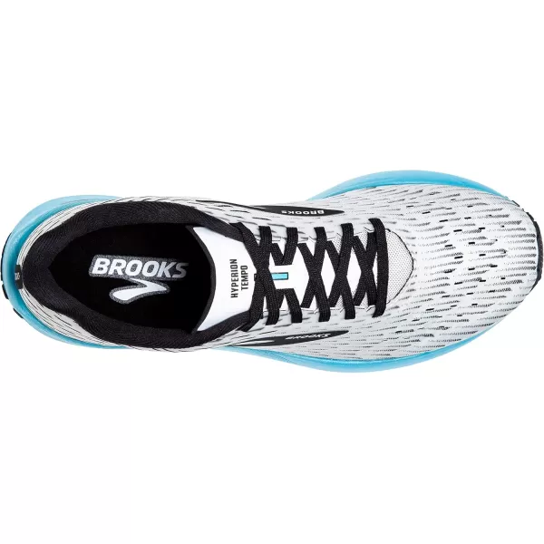 Brooks Mens Hyperion Tempo Road Running ShoeWhiteBlackIced Aqua
