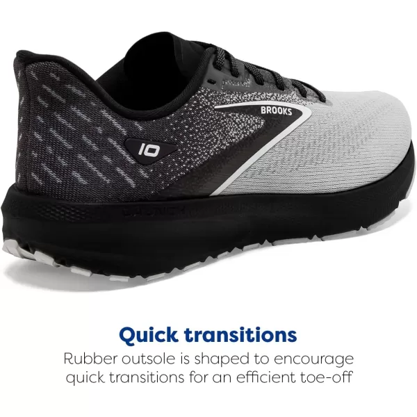 Brooks Mens Launch 10 Neutral Running ShoeBlackBlackened PearlWhite