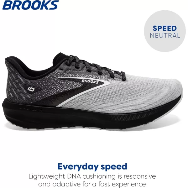 Brooks Mens Launch 10 Neutral Running ShoeBlackBlackened PearlWhite