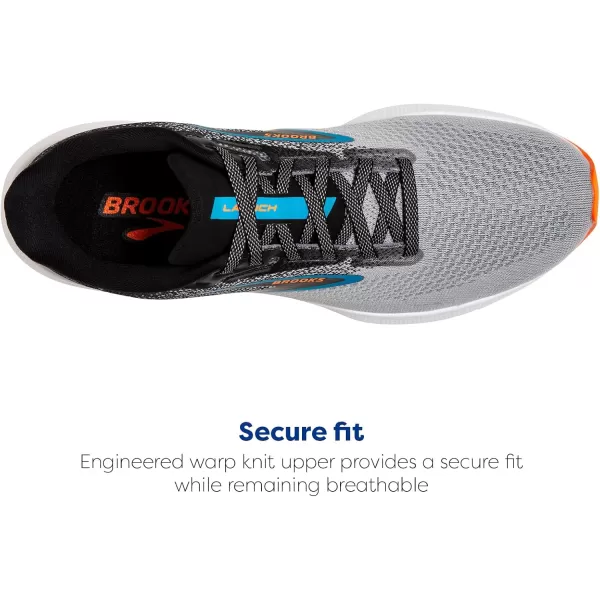Brooks Mens Launch 10 Neutral Running ShoeBlackGreyOrange Clown Fish