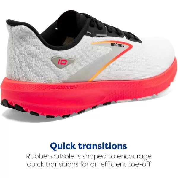 Brooks Mens Launch 10 Neutral Running ShoeBlue Black Fiery Coral