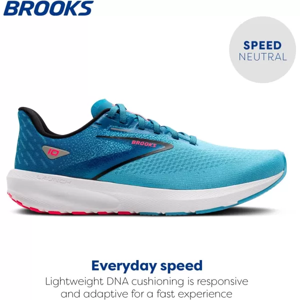 Brooks Mens Launch 10 Neutral Running ShoeCrystal SeasBlue JayBlack