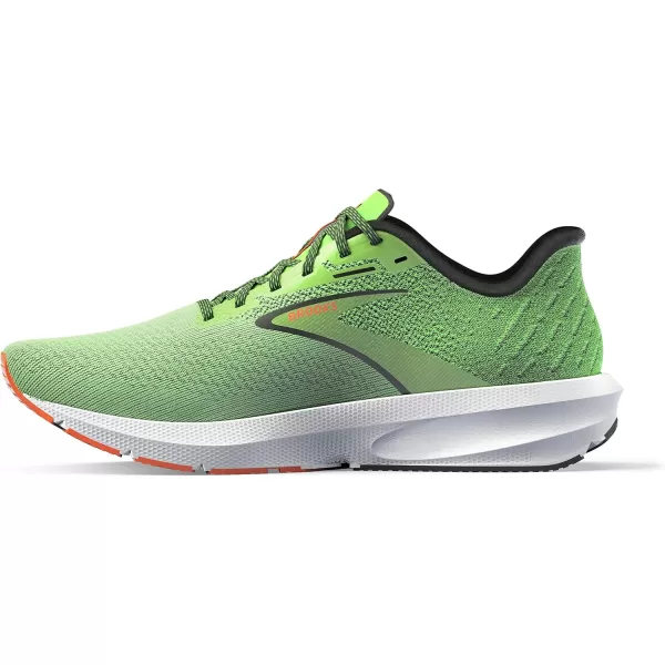 Brooks Mens Launch 10 Neutral Running ShoeGreen GeckoRed OrangeWhite