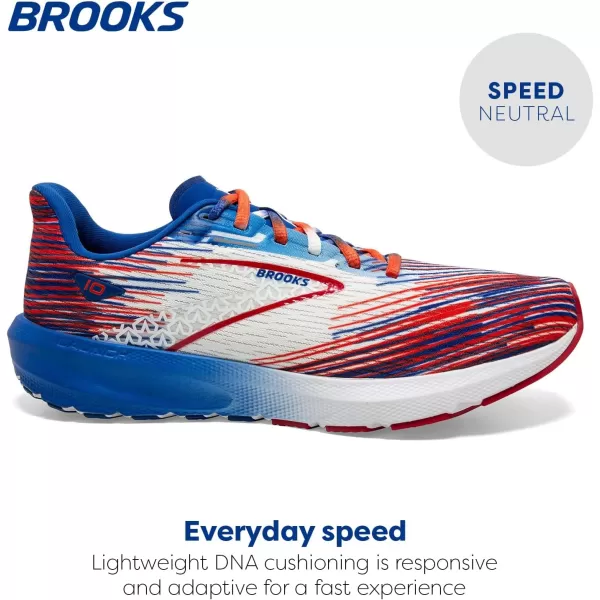 Brooks Mens Launch 10 Neutral Running ShoeWhiteTangoSurf