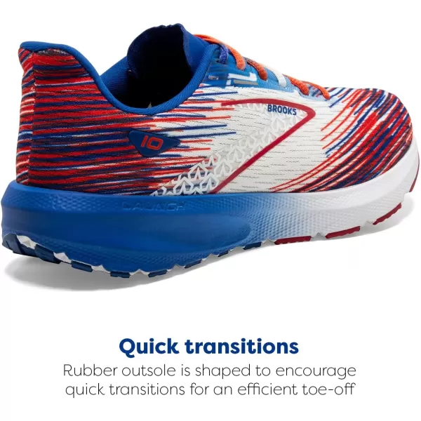 Brooks Mens Launch 10 Neutral Running ShoeWhiteTangoSurf