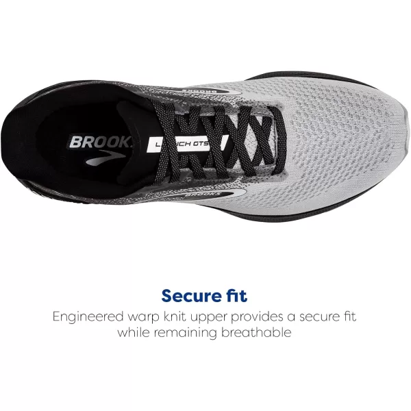 Brooks Mens Launch GTS 10 Supportive Running ShoeBlackBlackened PearlWhite