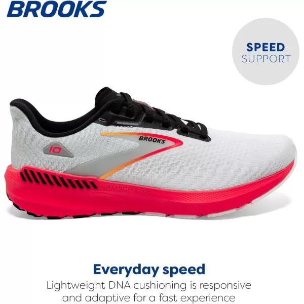 Brooks Mens Launch GTS 10 Supportive Running ShoeBlueBlackFiery Coral