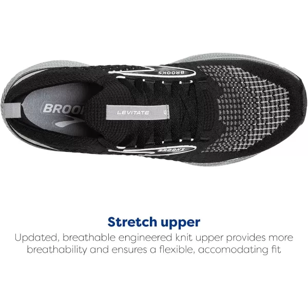 Brooks Mens Levitate Stealthfit 6 Neutral Running ShoeBlackGreyOyster