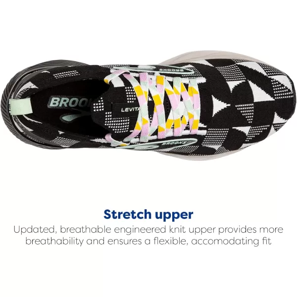 Brooks Mens Levitate Stealthfit 6 Neutral Running ShoeBlackWhiteSubtle Green
