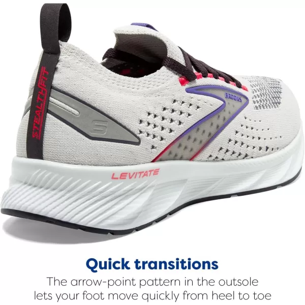 Brooks Mens Levitate Stealthfit 6 Neutral Running ShoeDawn BluePurpleCayenne
