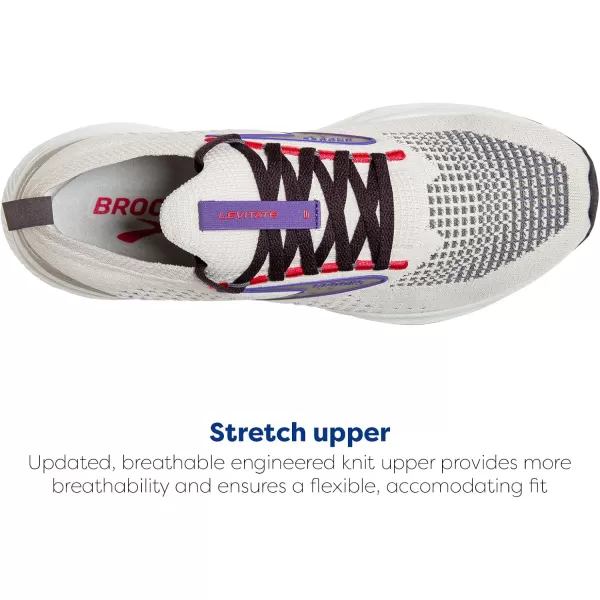 Brooks Mens Levitate Stealthfit 6 Neutral Running ShoeDawn BluePurpleCayenne