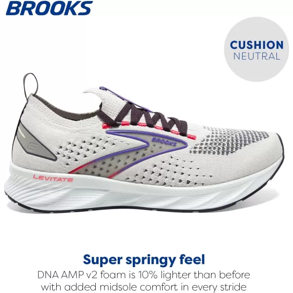 Brooks Mens Levitate Stealthfit 6 Neutral Running ShoeDawn BluePurpleCayenne