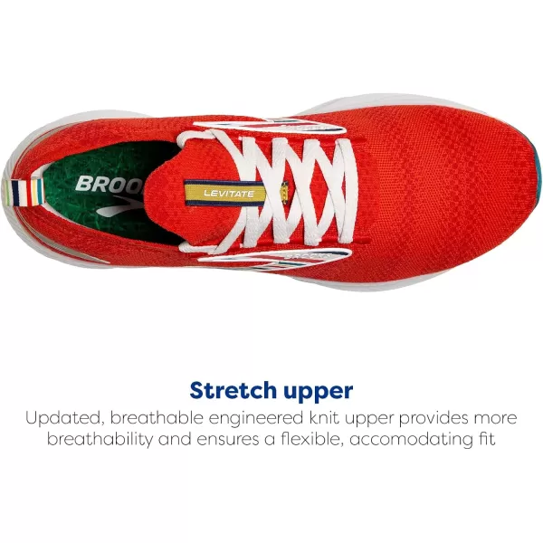 Brooks Mens Levitate Stealthfit 6 Neutral Running ShoeRedWhiteBlue