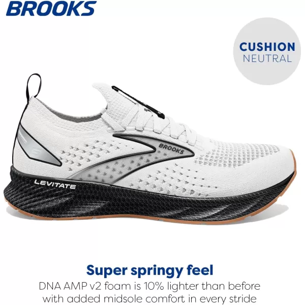 Brooks Mens Levitate Stealthfit 6 Neutral Running ShoeWhiteBlack