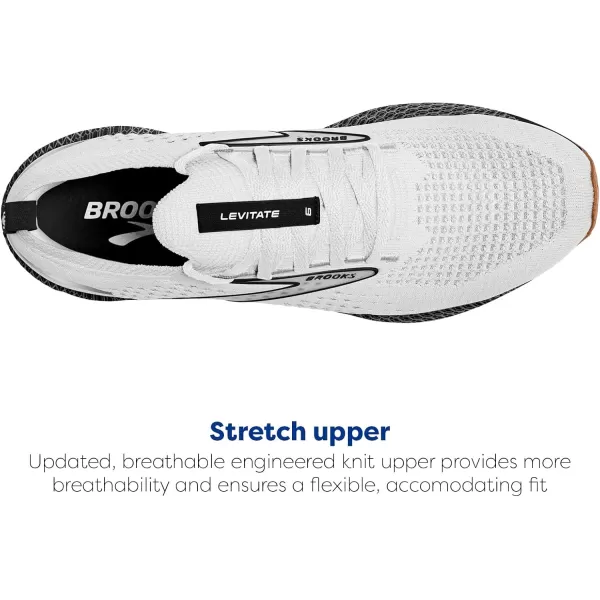 Brooks Mens Levitate Stealthfit 6 Neutral Running ShoeWhiteBlack