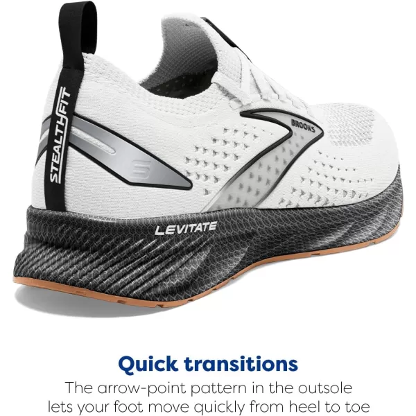 Brooks Mens Levitate Stealthfit 6 Neutral Running ShoeWhiteBlack