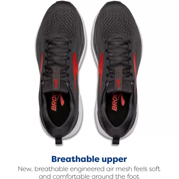 Brooks Mens Trace 3 Neutral Running ShoeEbonyFiery RedWhite