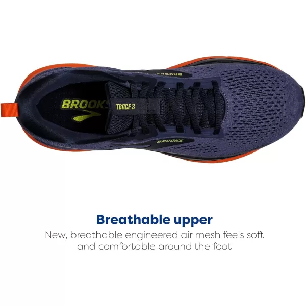Brooks Mens Trace 3 Neutral Running ShoeIrisRed OrangeSulphur