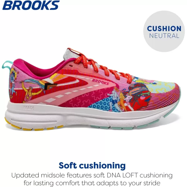 Brooks Mens Trace 3 Neutral Running ShoePinkBlueYellow