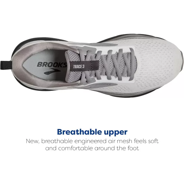 Brooks Mens Trace 3 Neutral Running ShoeWhiteAlloyEbony