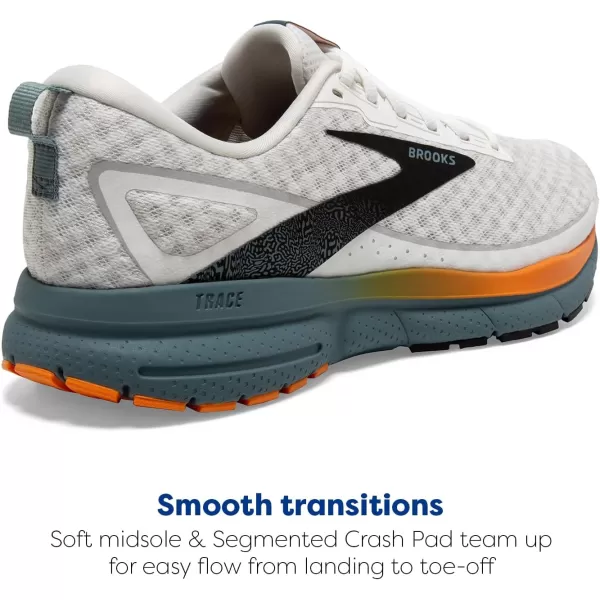 Brooks Mens Trace 3 Neutral Running ShoeWhiteOrangeGoblin Blue