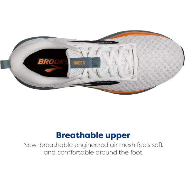 Brooks Mens Trace 3 Neutral Running ShoeWhiteOrangeGoblin Blue