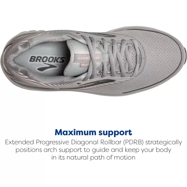 Brooks Womens Addiction Walker Suede Walking ShoeAlloyOysterPeach