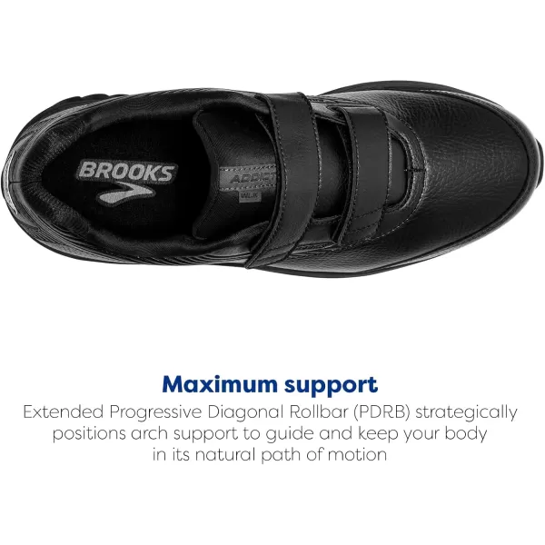 Brooks Womens Addiction Walker VStrap 2 Walking ShoeBlackBlack