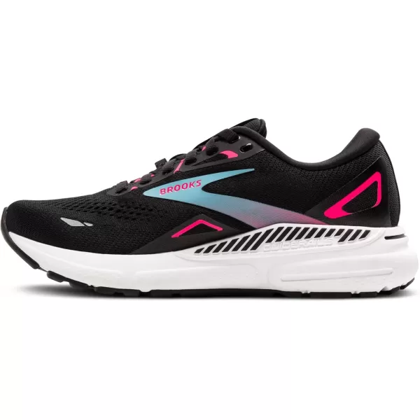 Brooks Womens Adrenaline GTS 23 GTX Waterproof Supportive Running ShoeBlackKnockout PinkAqua