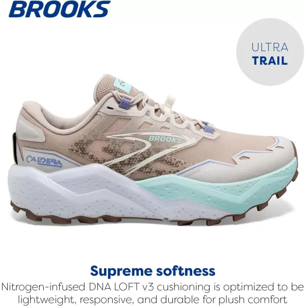 Brooks Womens Caldera 7 Trail Running ShoeChateau GreyWhite Sand