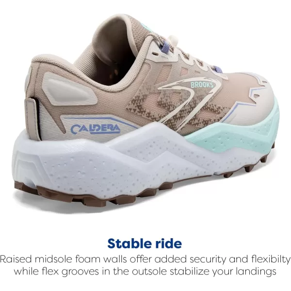 Brooks Womens Caldera 7 Trail Running ShoeChateau GreyWhite Sand